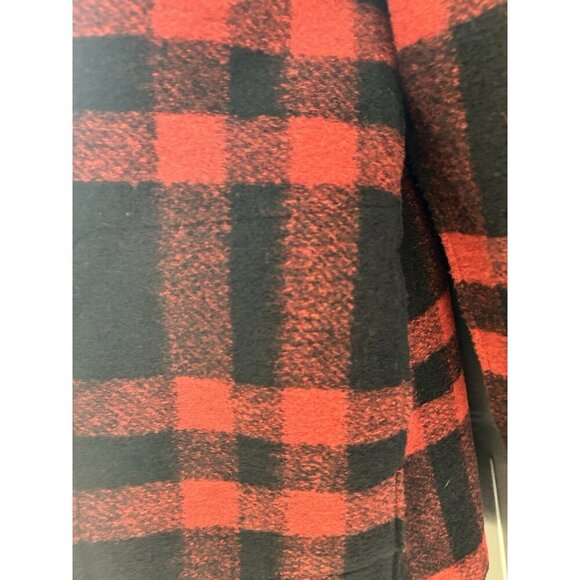Aspen Buffalo Plaid Wool Open Front Coat Jacket Women's Size Large Red/Black - Picture 3 of 9